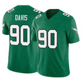 P.Eagles #90 Jordan Davis Player Green Kelly Alternate Vapor F.U.S.E. Home Game ROCER Stitched Jerseys
