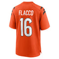 C.Bengals #16 Joe Flacco Player Orange Home Game ROCER Stitched Jerseys