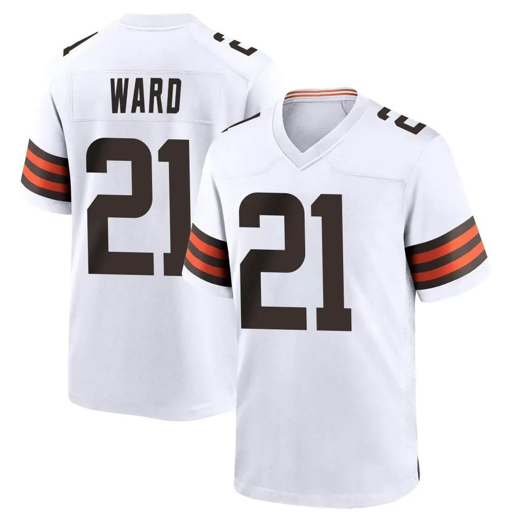 C.Browns #21 Denzel Ward Player White Home Game ROCER Stitched Jerseys