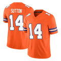 D.Broncos #14 Courtland Sutton Player Orange Limited Alternate Vapor F.U.S.E. Throwback Game ROCER Stitched Jerseys