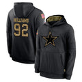 D.Cowboys #92 Quinnen Williams Player Black Salute to Service Pullover Hoodies Limited ROCER Stitched Jerseys