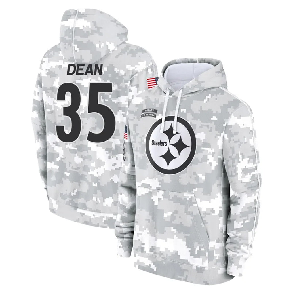 P.Steelers #35 Jamel Dean Player Arctic Camo Limited Salute to Service Pullover Hoodies Game ROCER Stitched Jerseys