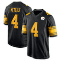 P.Steelers #4 DK Metcalf Player Black Color Rush Home Game ROCER Stitched Jerseys
