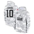 C.Browns #10 Quinshon Judkins Player Arctic Camo Salute to Service Hoodies Limited Game ROCER Stitched Jerseys