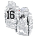 D.Lions #16 Jared Goff Player Arctic Camo Salute to Service Hoodies Limited Game ROCER Stitched Jerseys
