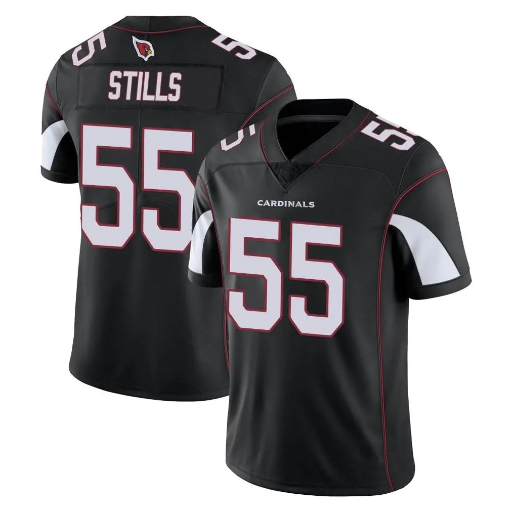A.Cardinals #55 Dante Stills Player Black Vapor Limited Home Game ROCER Stitched Jerseys