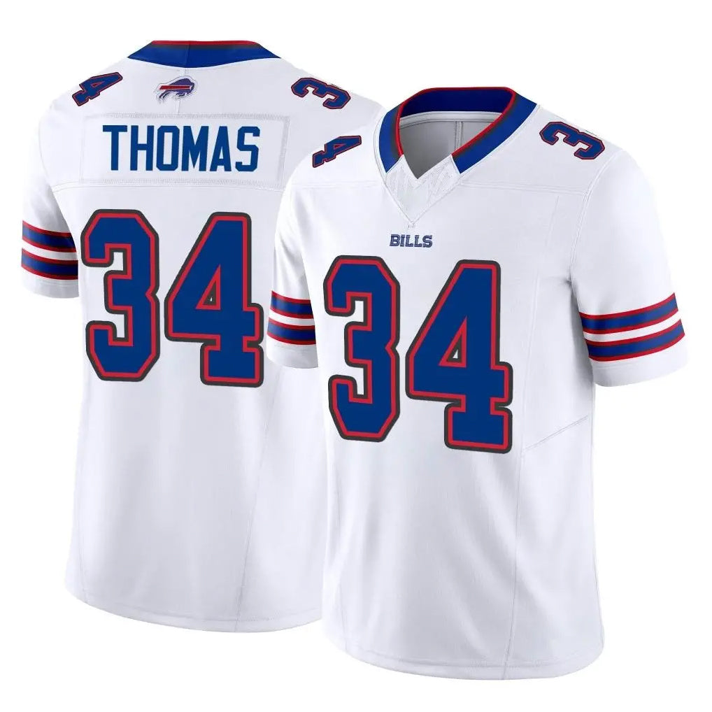 B.Bills #34 Thurman Thomas Player White Vapor F.U.S.E. Limited Home Game ROCER Stitched Jerseys