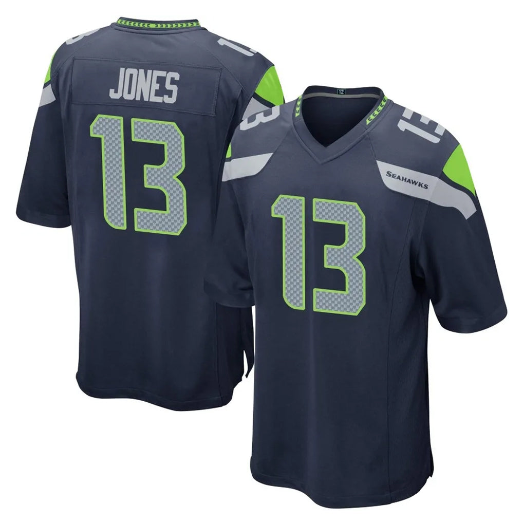 S.Seahawks #13 Ernest Jones IV Player Navy Home Game ROCER Stitched Jerseys