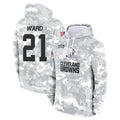 C.Browns #21 Denzel Ward Player Arctic Camo Salute to Service Hoodies Limited Game ROCER Stitched Jerseys