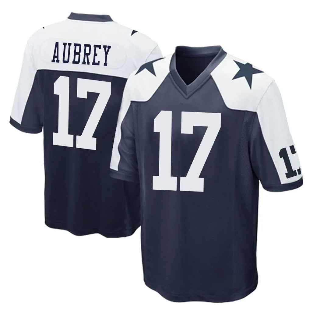 D.Cowboys #17 Brandon Aubrey Player Navy-White Alternate Home Game ROCER Stitched Jerseys