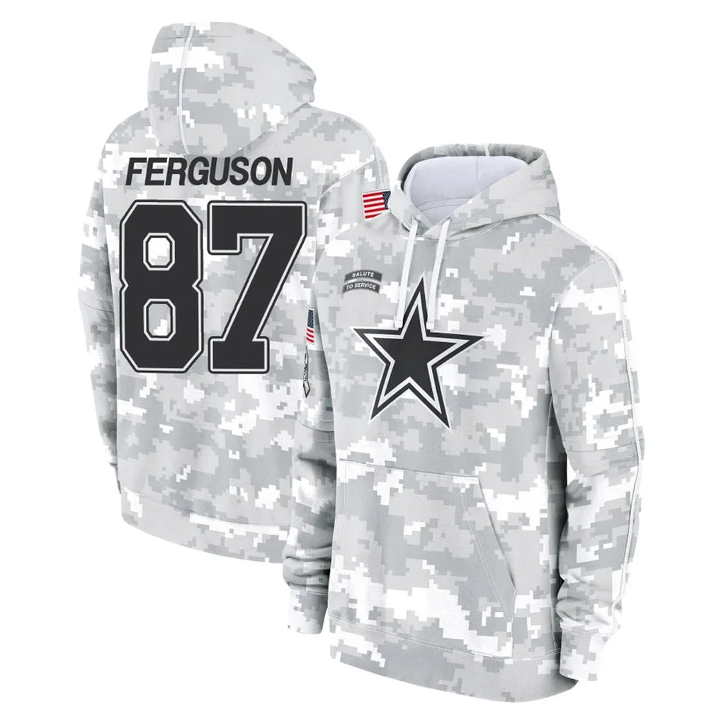 D.Cowboys #87 Jake Ferguson Player Arctic Camo Salute to Service Hoodies Limited Game ROCER Stitched Jerseys