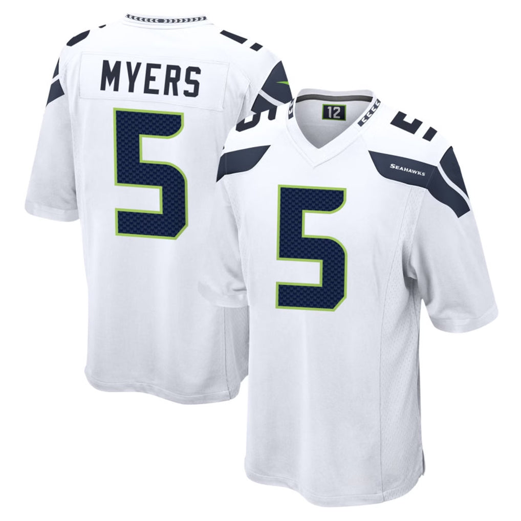 S.Seahawks #5 Jason Myers Player White Home Game ROCER Stitched Jerseys