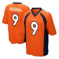 D.Broncos #9 Talanoa Hufanga Player Orange Color Home Game ROCER Stitched Jerseys