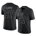 IN.Colts #97 Laiatu Latu Player Black Reflective Limited Game ROCER Stitched Jerseys