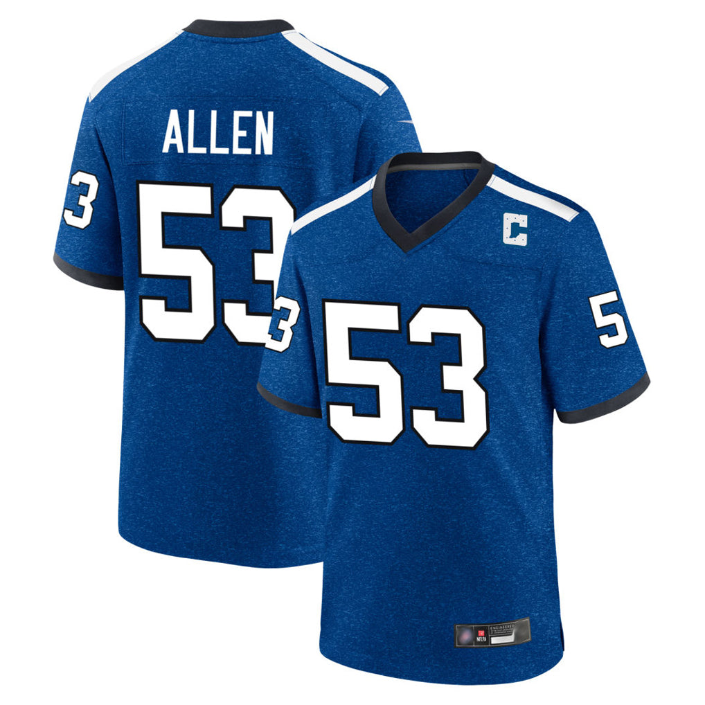 IN.Colts #53 CJ Allen Player Royal Alternate Indiana Nights Home Game ROCER Stitched Jerseys