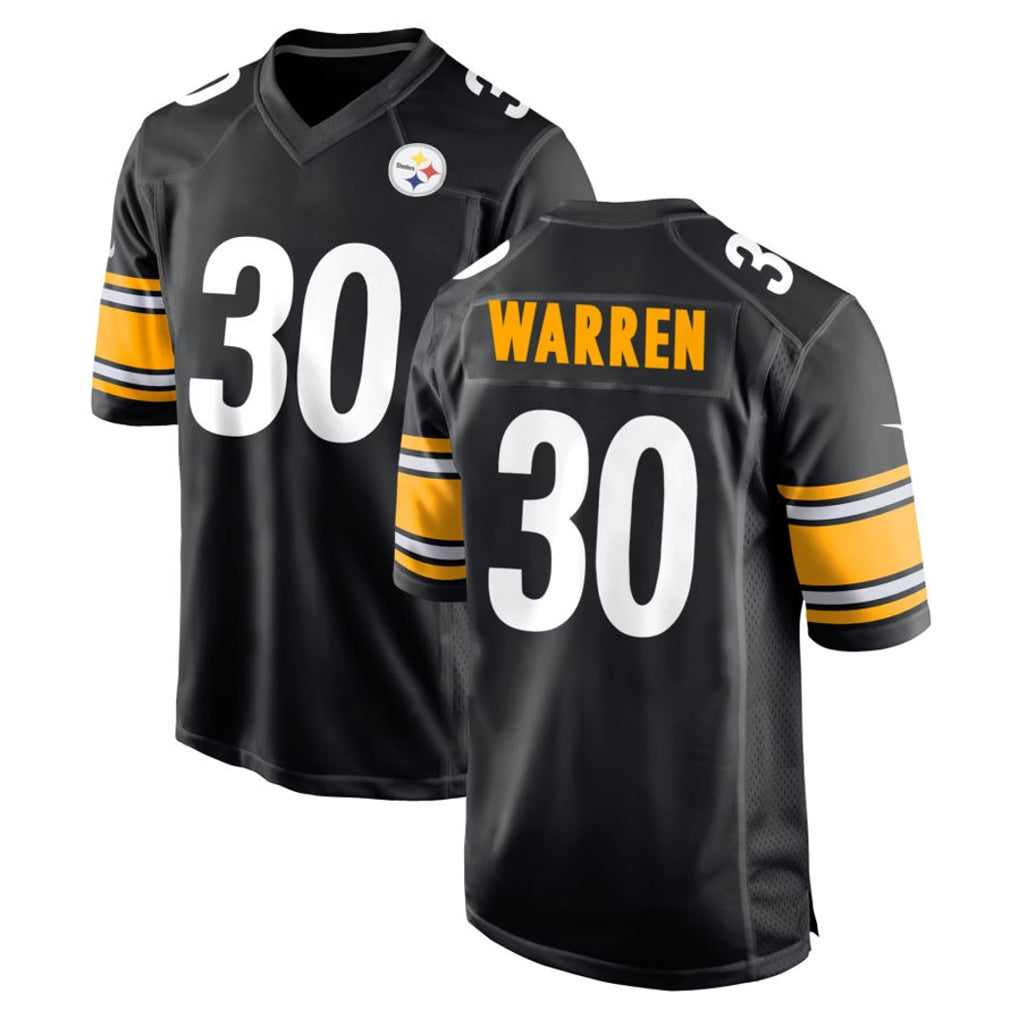 P.Steelers #30 Jaylen Warren Player Black Home Game ROCER Stitched Jerseys