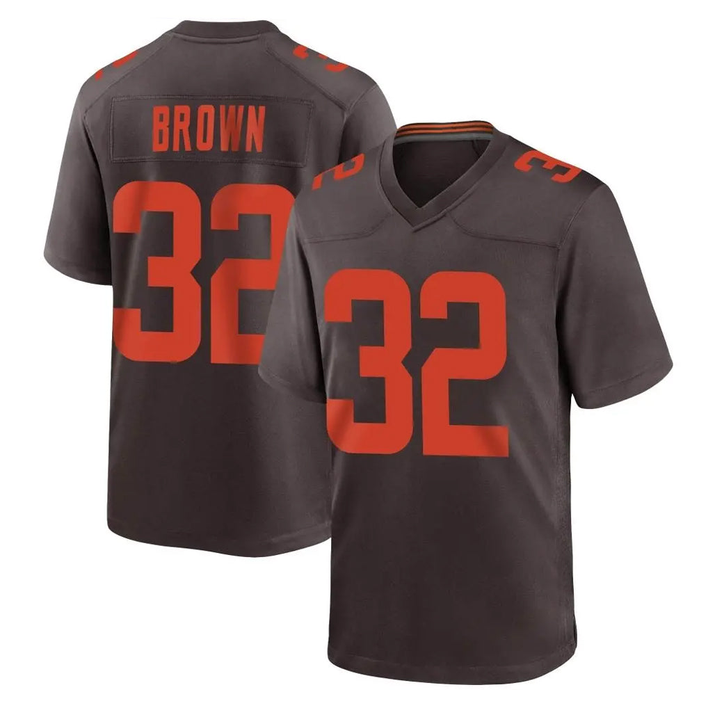 C.Browns #32 Jim Brown Player Brown Alternate Home Game ROCER Stitched Jerseys