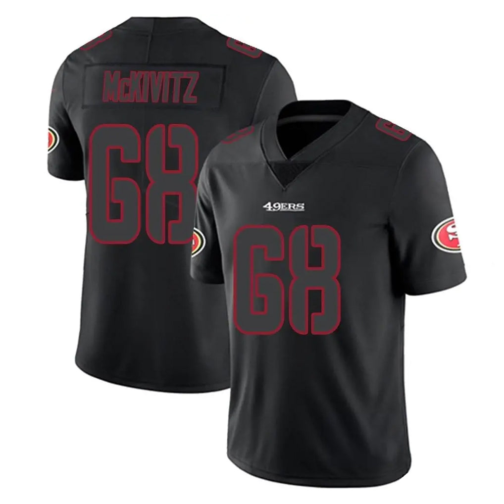 SF.49ers #68 Colton McKivitz Player Black Impact Limited Home Game ROCER Stitched Jerseys