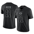 GB.Packers #11 Jayden Reed Player Black Reflective Limited Home Game ROCER Stitched Jerseys