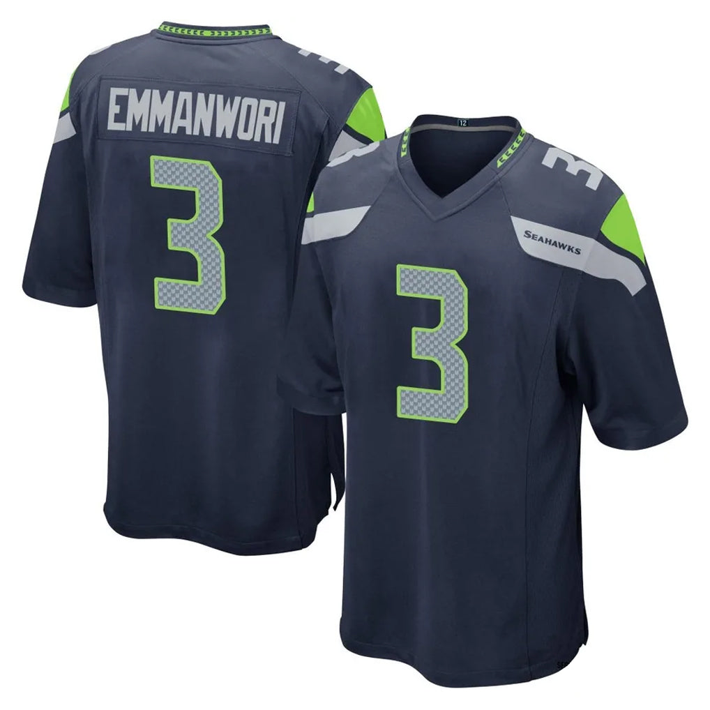 S.Seahawks #3 Nick Emmanwori Player Navy Home Game ROCER Stitched Jerseys