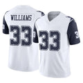 D.Cowboys #33 Javonte Williams Player White-Navy Limited Vapor F.U.S.E. Home Game ROCER Stitched Jerseys