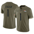 D.Broncos #1 Evan Engram Player Olive Salute To Service Limited ROCER Stitched Jerseys
