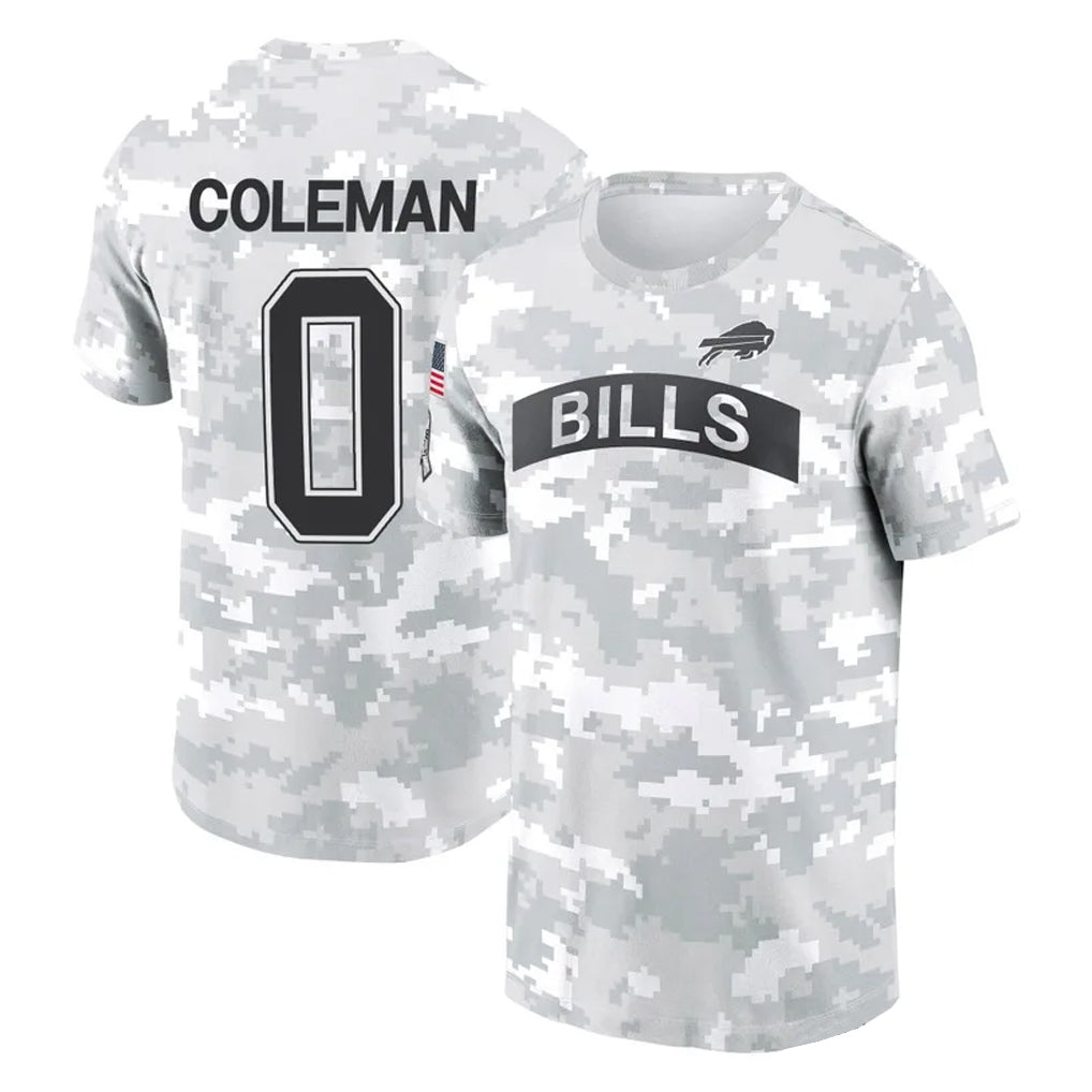 B.Bills #0 Keon Coleman Player Arctic Camo Salute to Service T-Shirt Hoodies ROCER Stitched Jerseys
