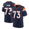 D.Broncos #73 Frank Crum Player Navy Home Game ROCER Stitched Jerseys