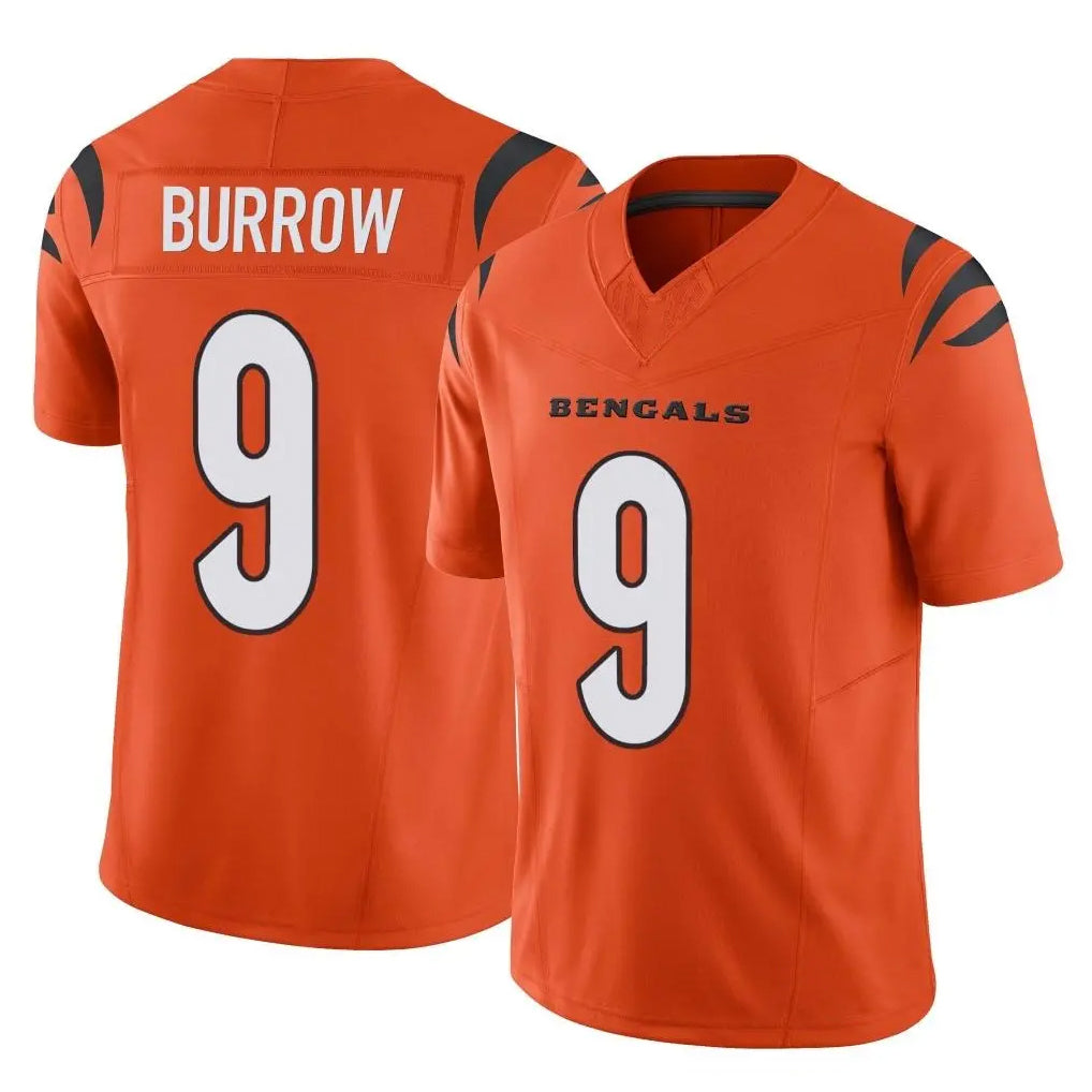 C.Bengals #9 Joe Burrow Player Orange Vapor F.U.S.E. Limited Home Game ROCER Stitched Jerseys