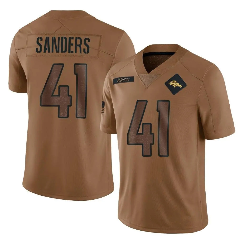 D.Broncos #41 Drew Sanders Player Brown Salute To Service Limited Ddoa Stitched Jerseys