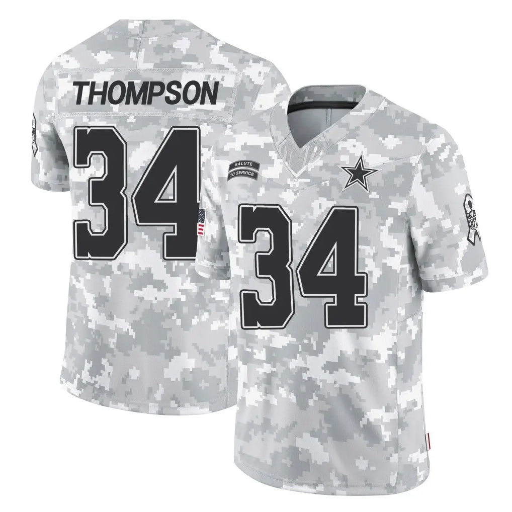 D.Cowboys #34 Jalen Thompson Player Arctic Camo Salute to Service Limited Home Game ROCER Stitched Jerseys