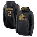 C.Browns #2 Shedeur Sanders Player Black Salute to Service Pullover Hoodies Limited ROCER Stitched Jerseys