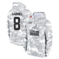 C.Browns #8 Dillon Gabriel Player Arctic Camo Salute to Service Hoodies Limited Game ROCER Stitched Jerseys