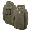 C.Browns #10 Quinshon Judkins Player Olive Salute to Service Pullover Hoodies Limited ROCER Stitched Jerseys