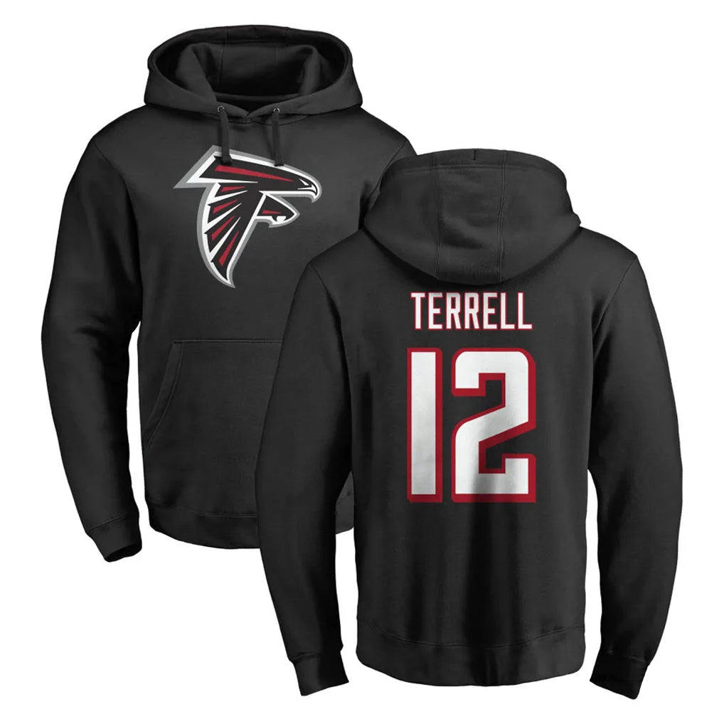 A.Falcons #12 Avieon Terrell Player Black Salute to Service Hoodies ROCER Stitched Jerseys