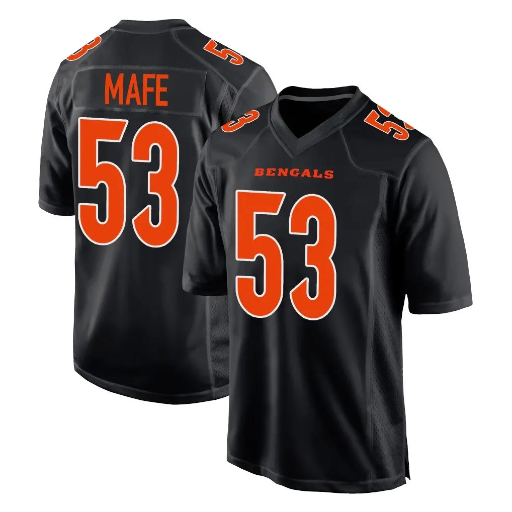 C.Bengals #53 Boye Mafe Player Black Fashion Game ROCER Stitched Jerseys