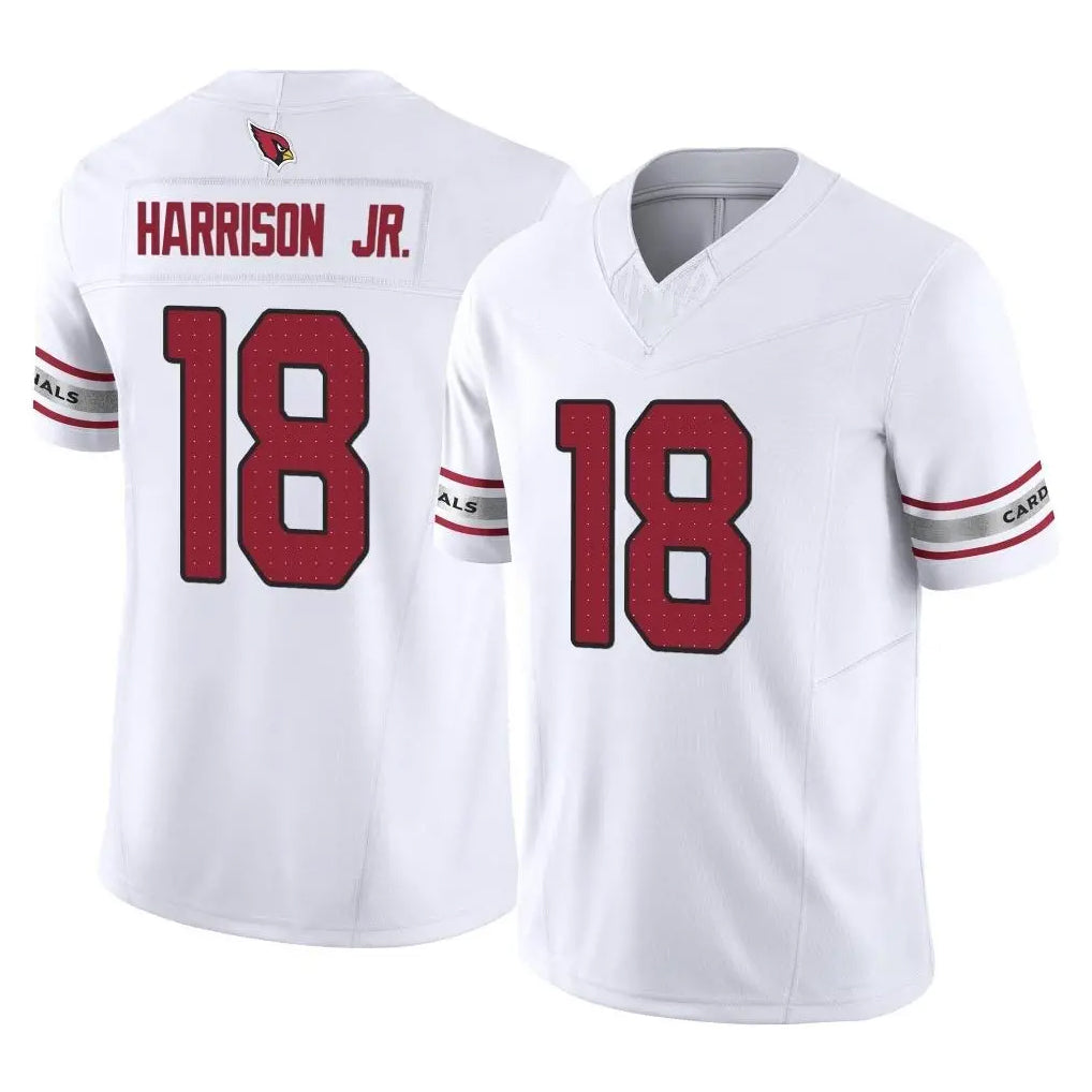 A.Cardinals #18 Marvin Harrison Jr. Player White Vapor F.U.S.E. Limited Home Game ROCER Stitched Jerseys