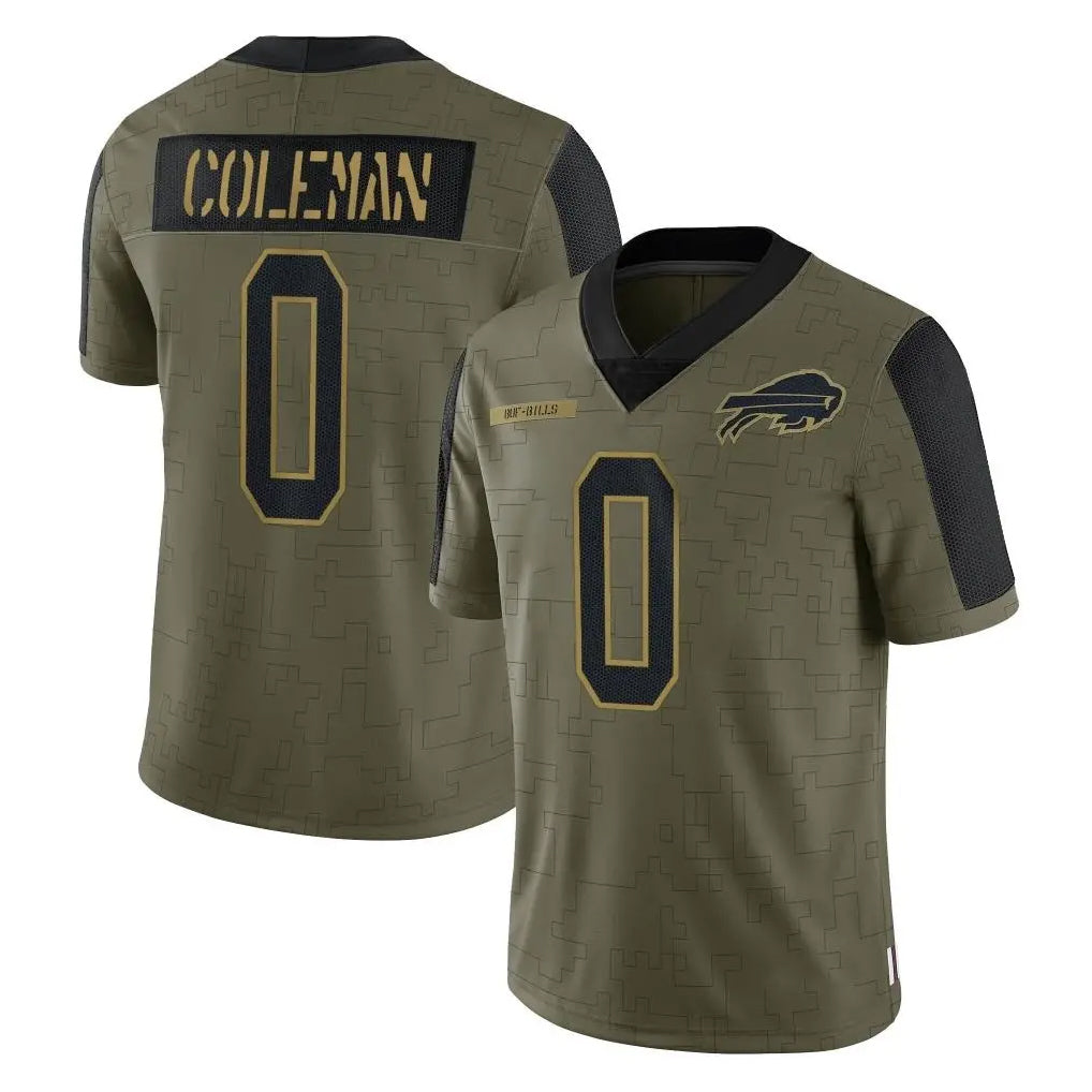 B.Bills #0 Keon Coleman Player Olive Salute To Service Game ROCER Stitched Jerseys