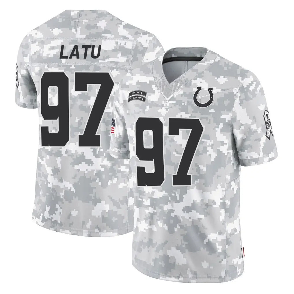 IN.Colts #97 Laiatu Latu Player Arctic Camo Salute To Service Limited Game ROCER Stitched Jerseys