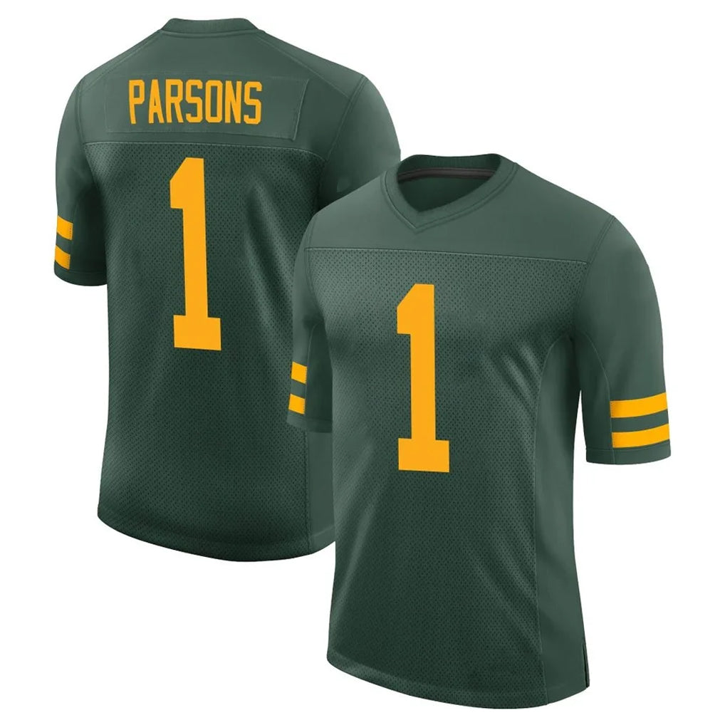 GB.Packers #1 Micah Parsons Player Green Alternate Vapor Home Game ROCER Stitched Jerseys
