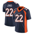 D.Broncos #22 Brandon Jones Player Navy Vapor Untouchable Limited Game ROCER Stitched Jerseys