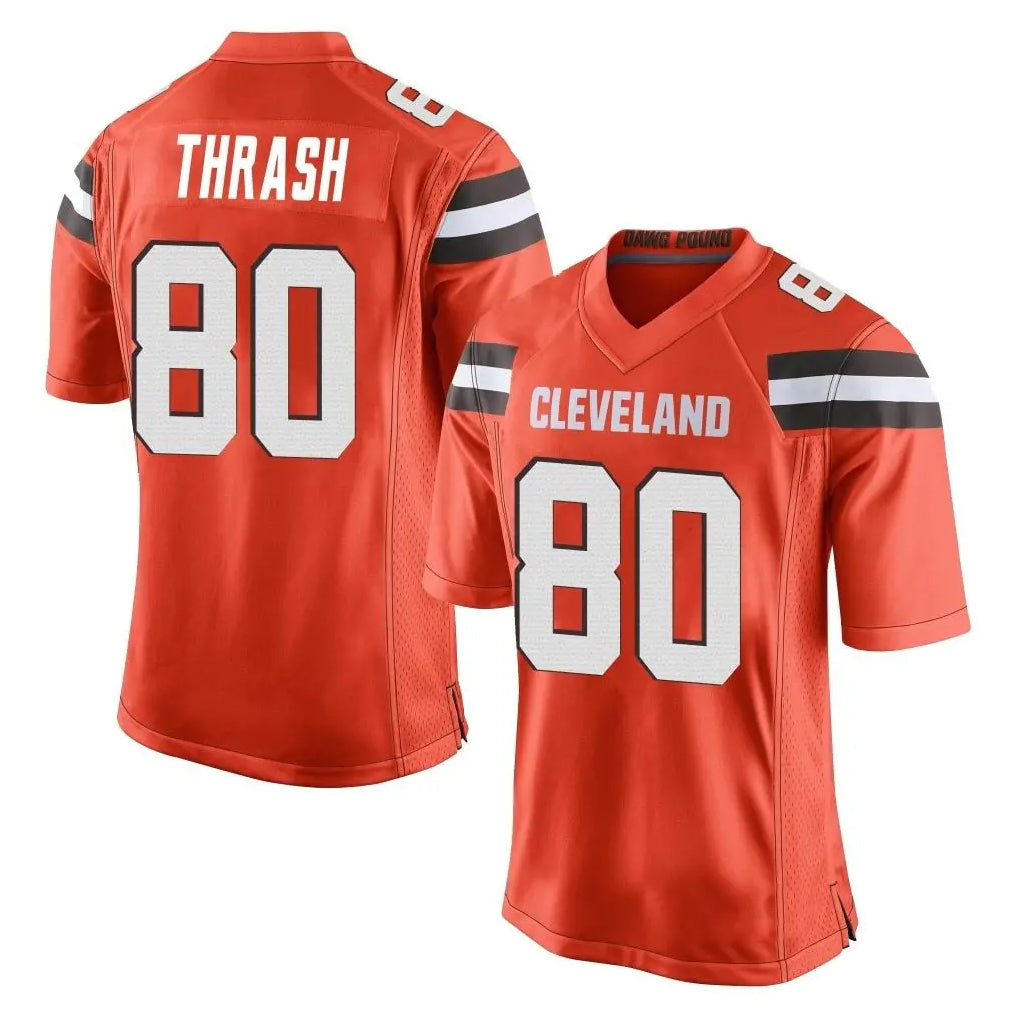 C.Browns #80 Jamari Thrash Player Orange Vapor Limited Home Game ROCER Stitched Jerseys