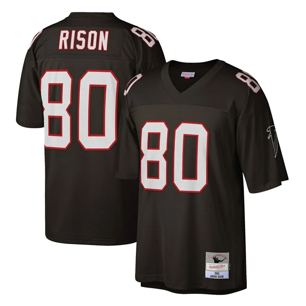 A.Falcons #80 Andre Rison Player Mitchell & Ness Black 1992 Legacy ROCER Stitched Jerseys