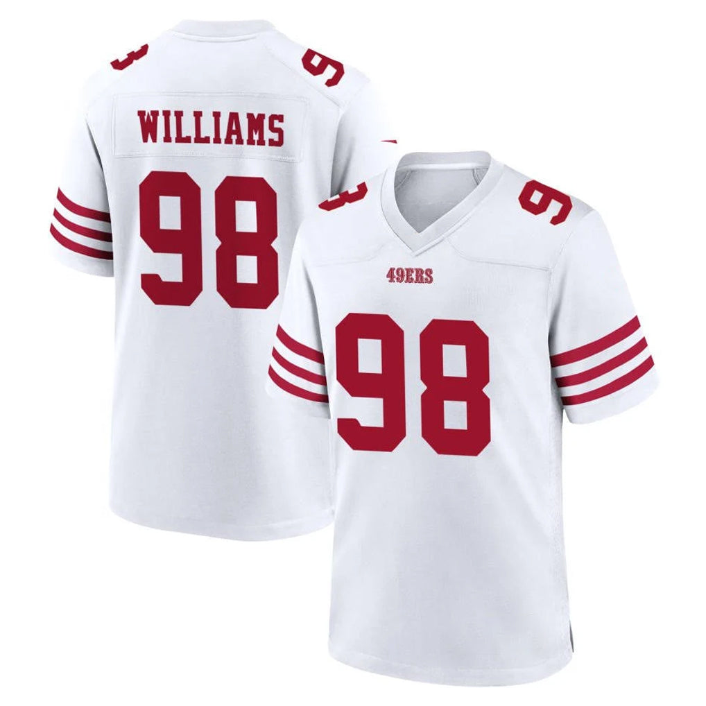SF.49ers #98 Mykel Williams Player White Game Home ROCER Stitched Jerseys