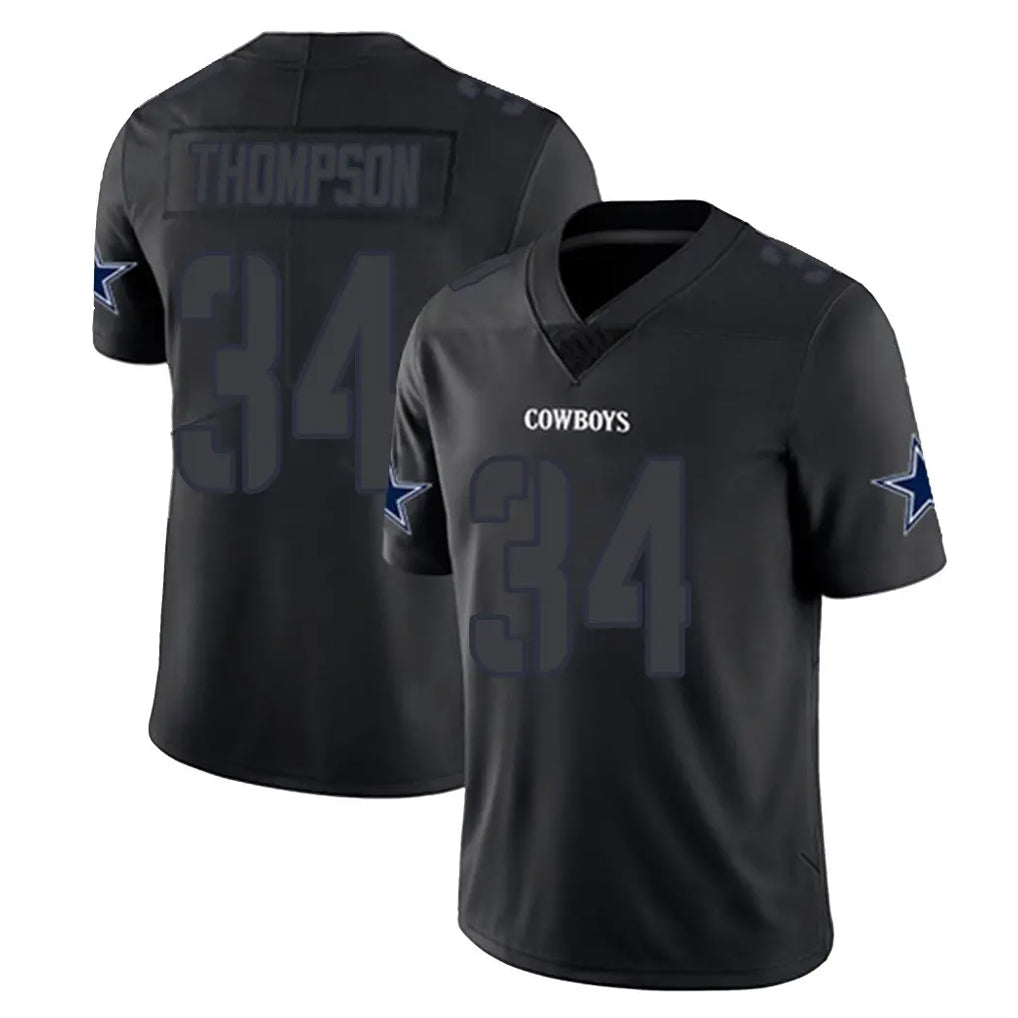D.Cowboys #34 Jalen Thompson Player Black Impact Limited Home Game ROCER Stitched Jerseys