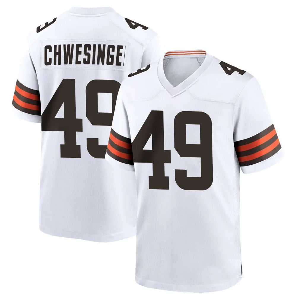 C.Browns #49 Carson Schwesinger Player White Home Game ROCER Stitched Jerseys