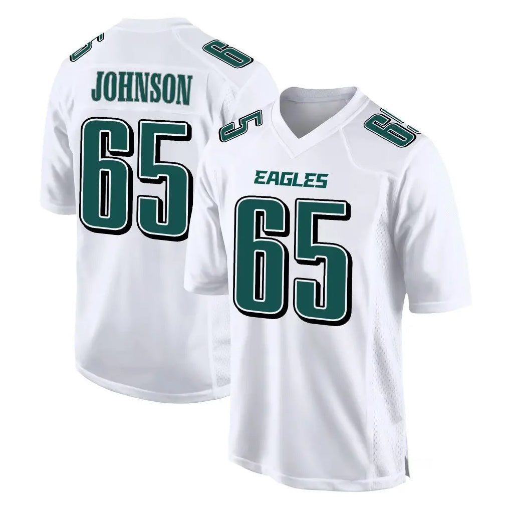 P.Eagles #65 Lane Johnson Player White Tundra Fashion Home Game ROCER Stitched Jerseys