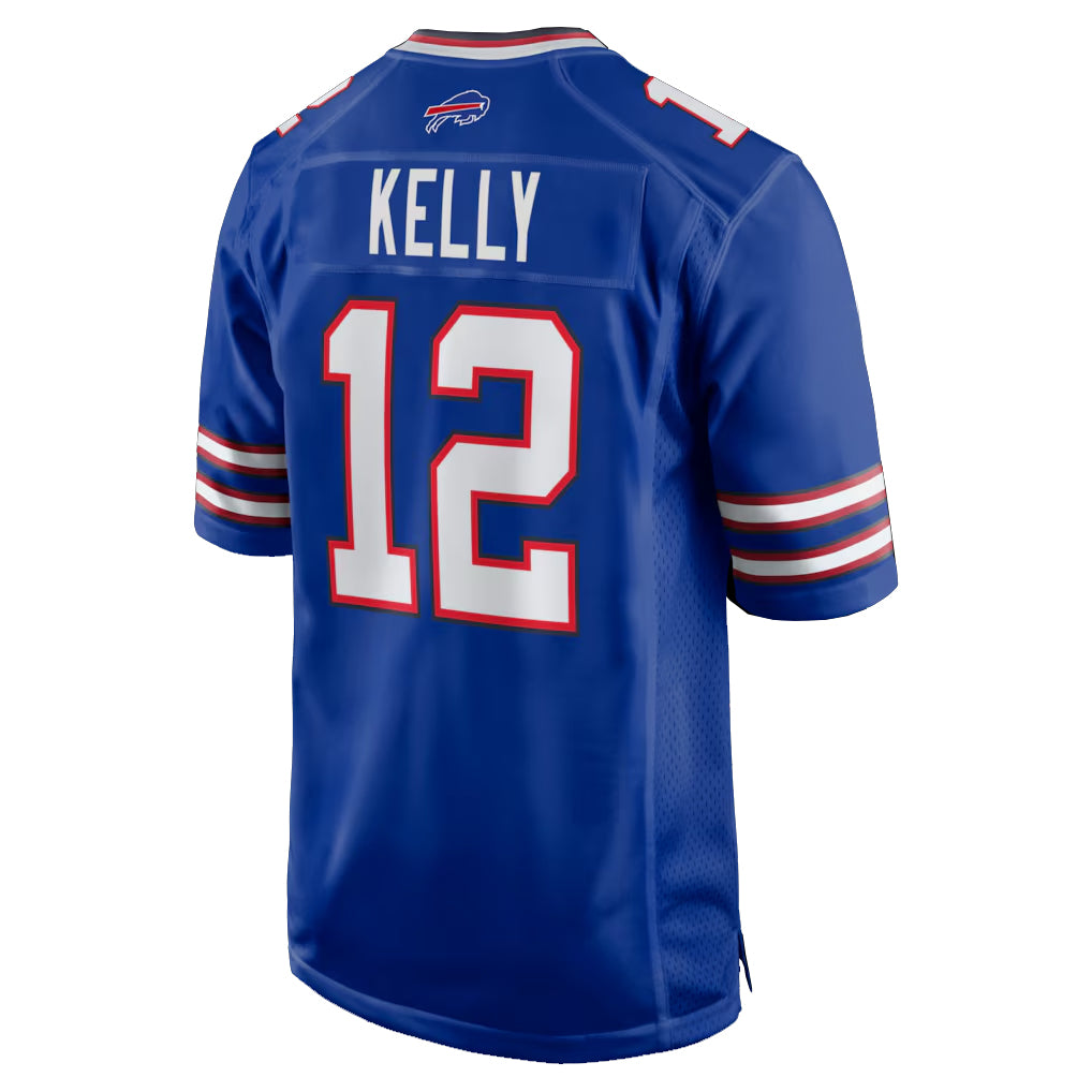 B.Bills #12 Jim Kelly Player Royal Home Game ROCER Stitched Jerseys