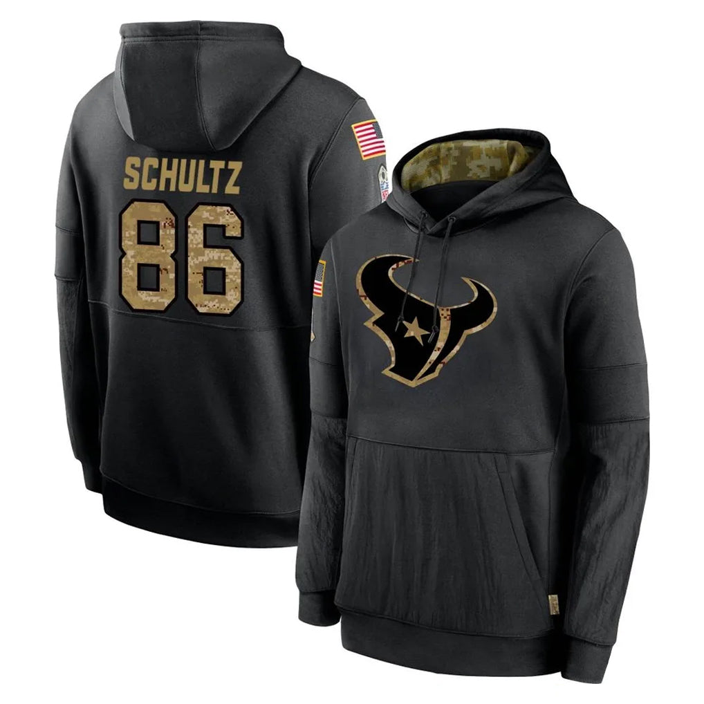 H.Texans #86 Dalton Schultz Player Black Salute to Service Hoodies Limited Game ROCER Stitched Jerseys