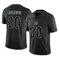 C.Bengals #30 Chase Brown Player Black Reflective Limited Game ROCER Stitched Jerseys